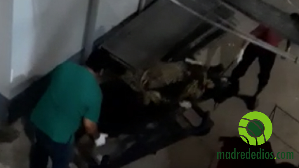 El cuerpo del fallecido se encuentra en la morgue, en Puerto Maldonado, para realizarle los exámenes de ley. Foto: captura de vídeo.