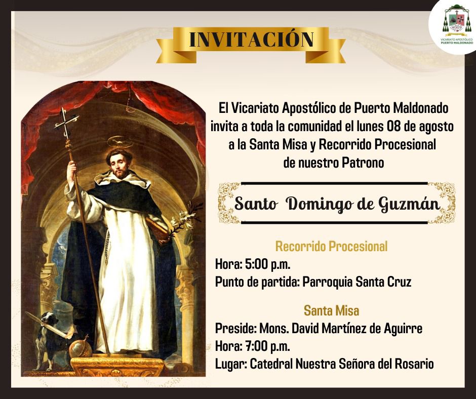 Acompaña hoy la Santa Misa y el Recorrido Procesional por Santo Domingo de Guzmán